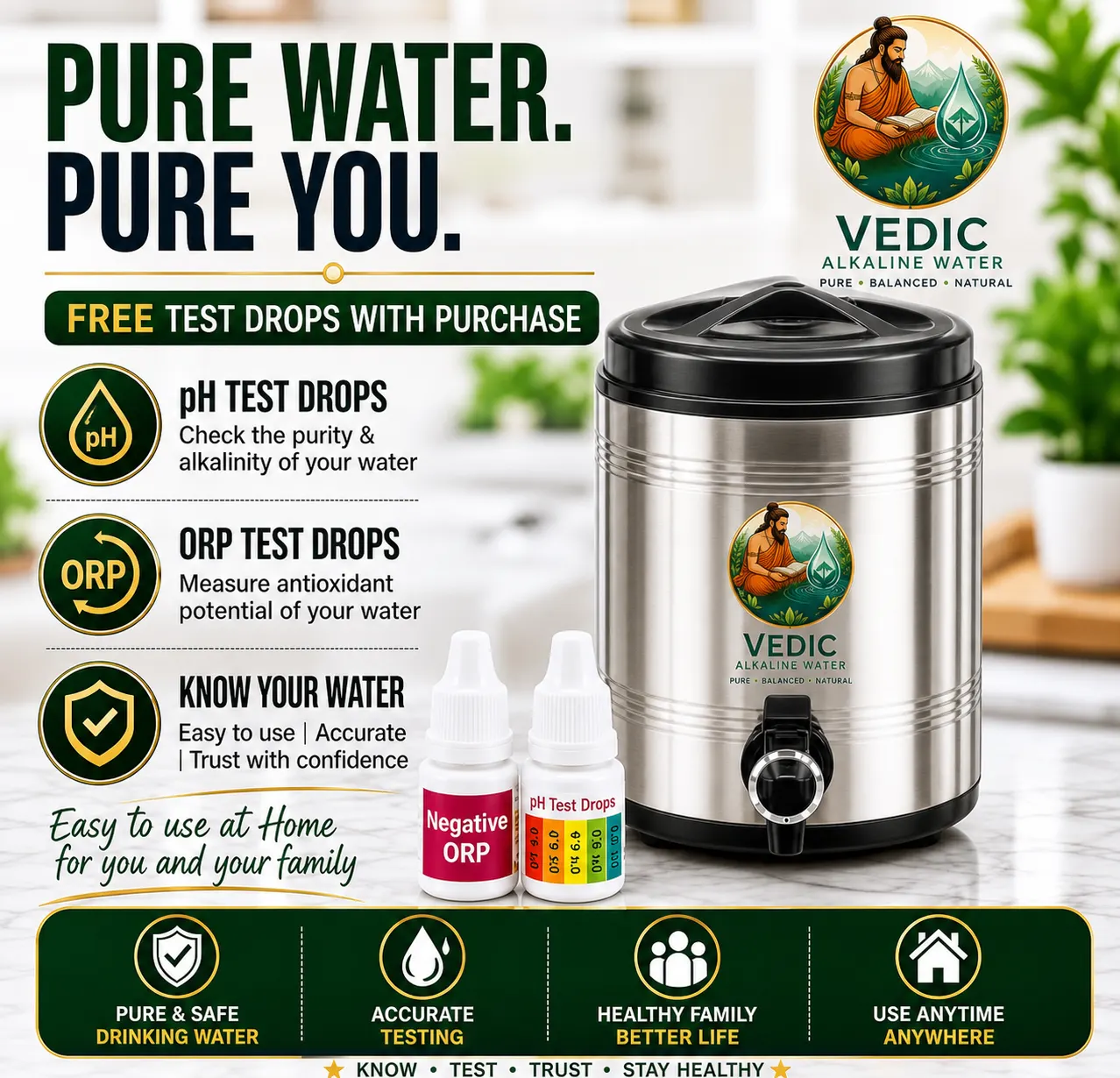 Pure water, pure you — alkaline water jar